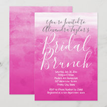 Roze Waterverf Ombre Modern Bridal Brunch Shower