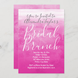 Roze Waterverf Ombre Modern Bridal Brunch Shower Kaart