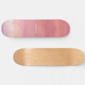Roze Waterverf Ombre Naam Persoonlijk Skateboard (Horizontaal)