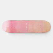 Roze Waterverf Ombre Naam Persoonlijk Skateboard (Horizontaal)