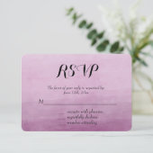 Roze Waterverf Ombre RSVP Kaartje (Staand voorkant)
