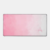 Roze Waterverf ombre vrouwelijk monogram Bureaumat (Voorkant)