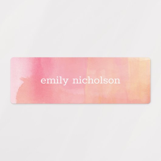 Roze Waterverf Ombre Waterdicht Labels (Design 2)