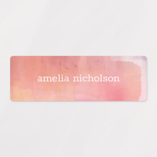 Roze Waterverf Ombre Waterdicht Labels (Design 1)