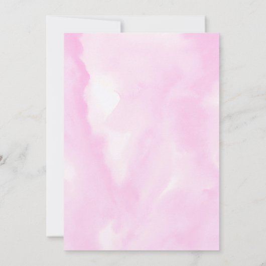 Roze Waterverf onder het Zee meisje Baby shower Kaart (Achterkant)