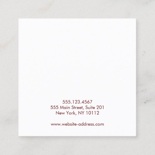 Roze Waterverf-onderzoek met juwelenweergave Vierkante Visitekaartje (Achterkant)