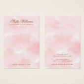 Roze waterverf-oorenkaart visitekaartje (Voorkant /achterkant)