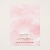 Roze waterverf-oorenkaart visitekaartje (Achterkant)