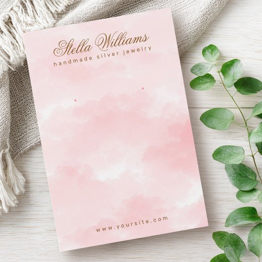 Roze waterverf-oorenkaart visitekaartje
