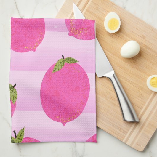 Roze Waterverf op de zomervakantie Theedoek (Quarter Fold)