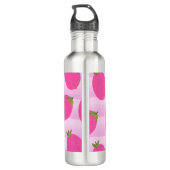 Roze Waterverf op de zomervakantie Waterfles (Achterkant)