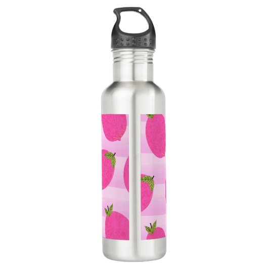 Roze Waterverf op de zomervakantie Waterfles (Achterkant)