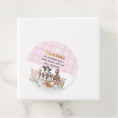 Roze Waterverf op het Farm Animals Baby shower Bedankjes Labels (In situ)