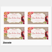 Roze Waterverf op kraft Shea Butter Soap Rechthoekige Sticker (Vel)