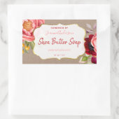 Roze Waterverf op kraft Shea Butter Soap Rechthoekige Sticker (Tas)