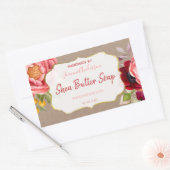 Roze Waterverf op kraft Shea Butter Soap Rechthoekige Sticker (Envelop)