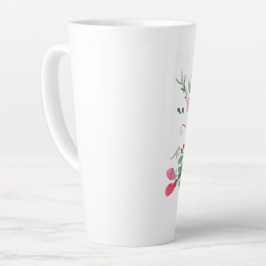 Roze waterverf op maat gemaakt latte mok (Linkerhoek)