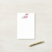 Roze waterverf op maat gemaakt post-it® notes (Op bureau)