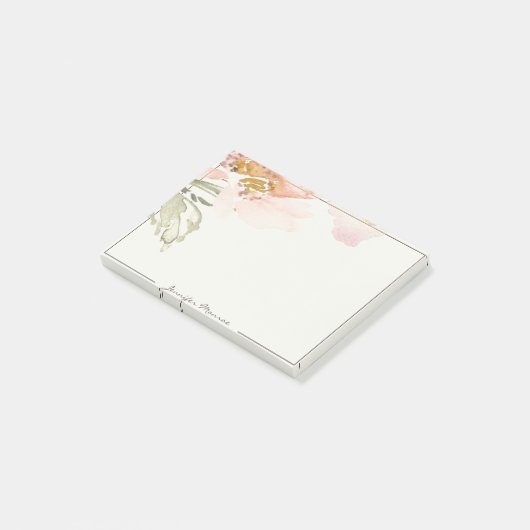 Roze waterverf op maat gemaakt post-it® notes (Schuin)