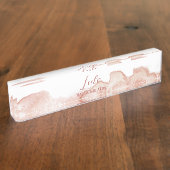 Roze Waterverf op maat Naambordje (Zijkant)