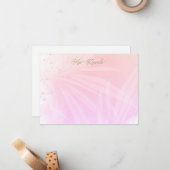  - roze Waterverf Opmerking Kaart Notitiekaartje (Voorkant / Achterkant in situ)