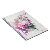 Roze Waterverf Orchid Notitieboek (Rechterzijde)