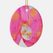 Roze waterverf Orchidee schilderij tropische bloem Keramisch Ornament (Rechts)