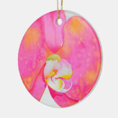 Roze waterverf Orchidee schilderij tropische bloem Keramisch Ornament (Links)