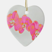Roze waterverf Orchidee schilderij tropische bloem Keramisch Ornament (Rechts)