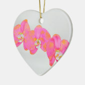 Roze waterverf Orchidee schilderij tropische bloem Keramisch Ornament (Links)