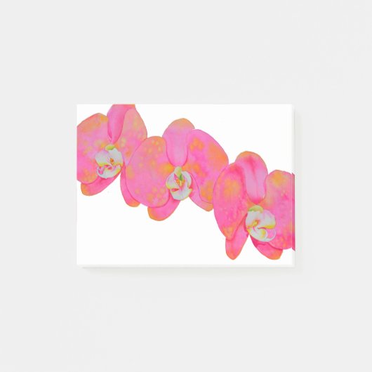 Roze waterverf Orchidee schilderij tropische bloem Post-it® Notes (Voorkant)