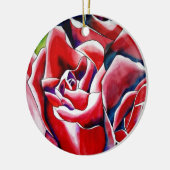 Roze waterverf originele rozen keramisch ornament (Links)