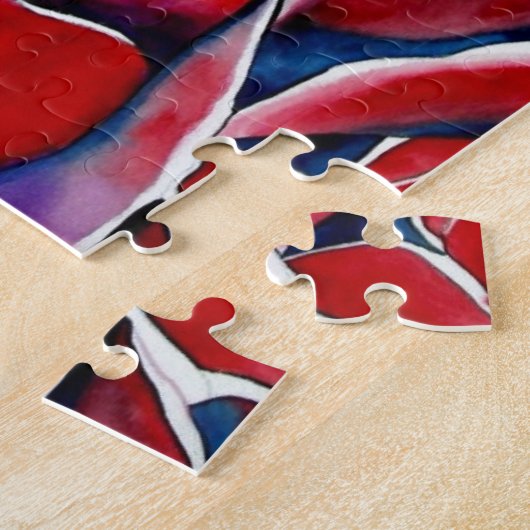 Roze waterverf originele rozen legpuzzel (Zijkant)