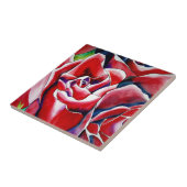 Roze waterverf originele rozen tegeltje (Zijkant)