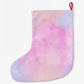 Roze Waterverf Paarse Unicorn Grote Kerstsok (Achterkant)