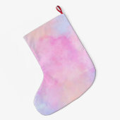 Roze Waterverf Paarse Unicorn Grote Kerstsok (Achterkant (Hangend))