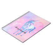 Roze Waterverf Paarse Unicorn Notitieboek (Linkerzijde)