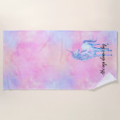 Roze Waterverf Paarse Unicorn Strandlaken (Voorkant)