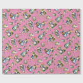 Roze Waterverf  paashaas eitjes bloemig Cadeaupapier (Vlak)