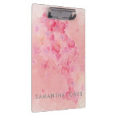 Roze Waterverf Paint Pastel Flowers Klembord (Rechts)