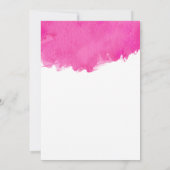 Roze Waterverf Paint Splatter Verjaardagsuitnodigi Kaart (Achterkant)