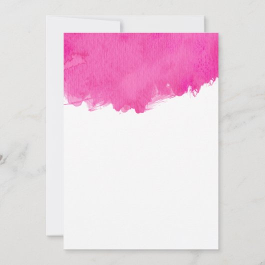 Roze Waterverf Paint Splatter Verjaardagsuitnodigi Kaart (Achterkant)