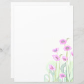 Roze waterverf papavers (Voorkant / Achterkant)