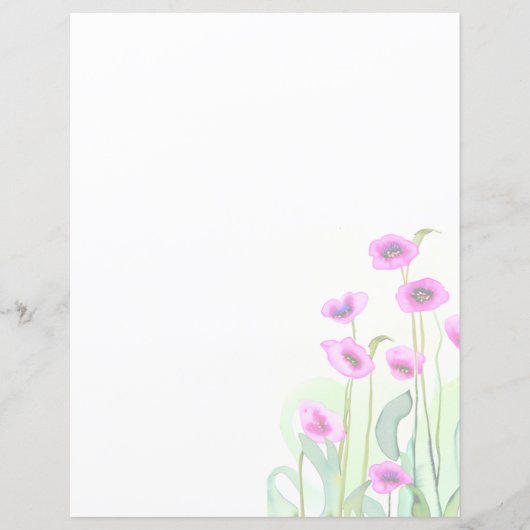 Roze waterverf papavers (Voorkant)