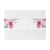 Roze Waterverf Papavers Elegant Uitnodigingen Wikkel (Achterkant Voorbeeld)