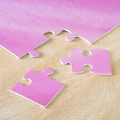 Roze waterverf pastel toevoegen titel monogram let legpuzzel (Zijkant)