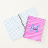 Roze waterverf pastel toevoegen titel monogram let notitieboek (Binnen)