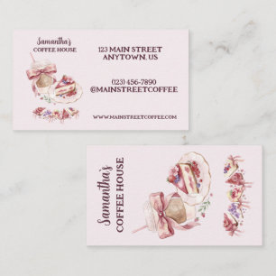 Roze Waterverf Patisserie Café Branding Visitekaartje