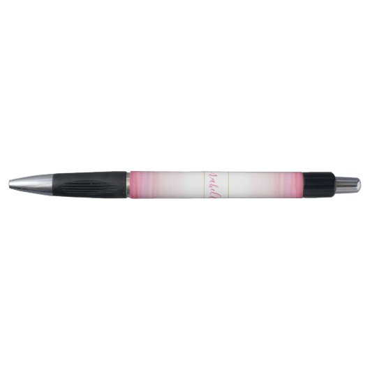 Roze Waterverf Patroon Monogram Pen (Voorkant)