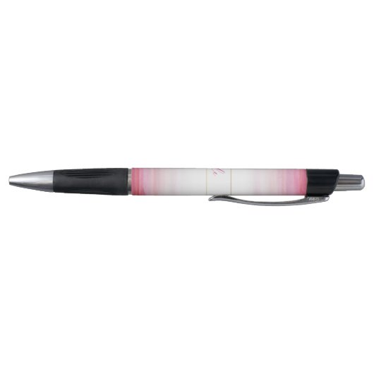 Roze Waterverf Patroon Monogram Pen (Bodem)